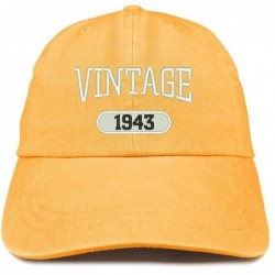 Baseball Caps Vintage 1943 Embroidered 77th Birthday Soft Crown Washed Cotton Cap - Mango - CL180W0EC02 $40.60