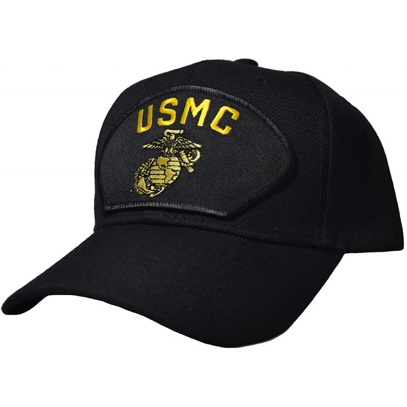 Baseball Caps USMC Ball Cap (Black) - C712I575YH5 $45.55