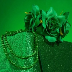 Headbands 4pcs St. Patrick's Day Green Flower Headband&Beaded Necklace Set - Green - CE193WA7D87 $21.30