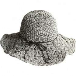 Sun Hats Women's Wide Brim Floppy Summer Sun Hat UPF 50+ Beach Staw Hat - 2 Grey - C8199ZUN7X9 $45.69