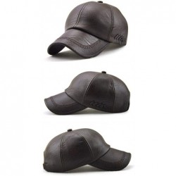 Baseball Caps Vintage PU Leather Hats for Men Adjustable Baseball Cap Dad Hat - 12965 Dark Coffee - CG18ZIC50AM $30.11