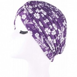 Sun Hats Women Turban Hat Hair Wrap African Jersey Magic Headband Turbans Headwrap Bohemian Boho Chemo Cap - Purple - C9198CL...