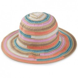 Bucket Hats Paper Straw Summer Beach Braid Rainbow Lollipop Fish Bucket Hat Folding Cap - Khaki - CL12FBVB5VR $20.90
