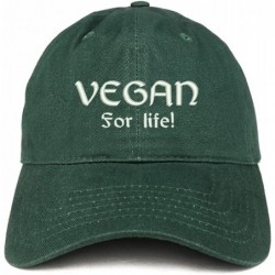 Baseball Caps Vegan for Life Embroidered Low Profile Brushed Cotton Cap - Hunter - C8188T8N84G $34.89