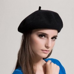 Berets Women Men Wool French Beret Solid Color Warm Beanie Hat Artist Painter Fancy Dress Costumes - CJ185TK6SN9 $26.63