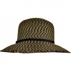 Bucket Hats Women's Paper Woven Cloche Bucket Hat with Color Bow Band - Black Heather - CI1964AXH4Y $33.53
