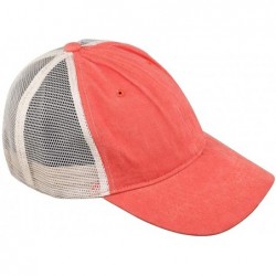 Baseball Caps Natueal Mesh Baseball Cap Unisex Washed Pigment Dyed Low Profile Hat - Orange - CO1926XNTW7 $18.36