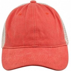 Baseball Caps Natueal Mesh Baseball Cap Unisex Washed Pigment Dyed Low Profile Hat - Orange - CO1926XNTW7 $20.59