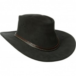 Cowboy Hats Traders Suede Leather Hat New Mainlander 5H23 - Black - C511QT97G9L $88.90