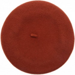 Berets Women's Winter French Style Beret Soft Wool Blend Casual Warm Classic Beret Hats - Rust - C518UERL3I8 $21.93