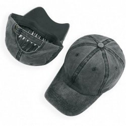 Baseball Caps Classic Unisex Baseball Cap Adjustable Washed Dyed Cotton Ball Hat - Black - C818UU6OG0Y $21.78