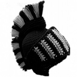 Skullies & Beanies Wig Beard Hats Handmade Knit Warm Winter Caps Ski Funny Mask Beanie for Men Women - Knight Helmet Black - ...