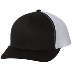Baseball Caps Flexfit Retro Trucker Hat - Black/White - CN12CLXLLCV $17.48