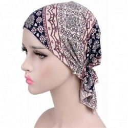 Skullies & Beanies Women Cotton Bandana Scarf Pre Tied Chemo Hat Beanie Turban Headwear for Cancer Patients Ladies Turbante -...