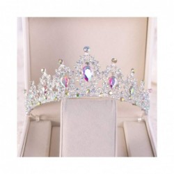 Headbands Handmade Rhinestone Bridal Crown Silver Crystal Diadem for Bride Headbands-Color - Color - CT18WQ6HUII $46.96