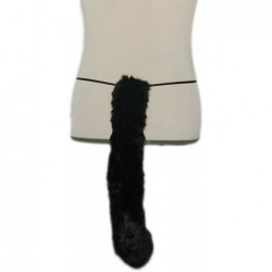 Headbands Party Cosplay Costume Fox Ears Faux Fur Hair Hoop Headband + Tail Set - A10 Black White - CK186ARLLHD $46.57
