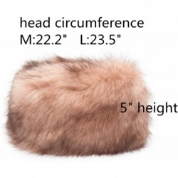 Skullies & Beanies Faux Fur Cossack Russian Style Hat for Ladies Winter Hats for Women - Raccoon - CS12KBL6F4J $27.23