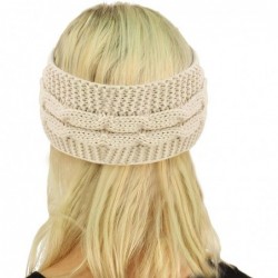 Skullies & Beanies Cable Knit Head Wrap Headband Ear Warmer Hair Belt - Beige - CV18K5S48MG $15.86