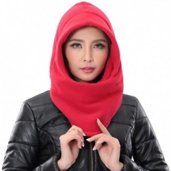 Balaclavas Women Winter Thick Windproof Riding Face Cover Hat Ski Balaclava Mask with Ponytail Hole - Red - CK18KDWQET5 $24.46