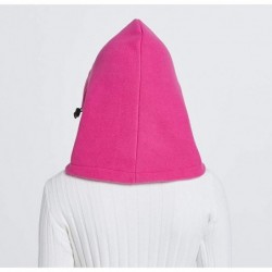 Balaclavas Winter Heavyweight Balaclava Windproof Thermal Fleece Ski Face Mask Warm Headhood Hat - Rose Red - CG18I4NHMKS $20.75