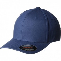 Visors Cotton Twill Fitted Cap - Navy - CT113MH4WAX $28.84