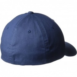 Visors Cotton Twill Fitted Cap - Navy - CT113MH4WAX $24.63