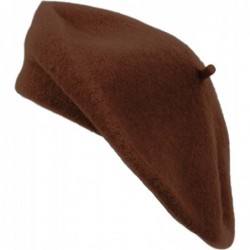 Berets Solid Color French Wool Beret - Dark Brown - CY17XE7LXK4 $20.67