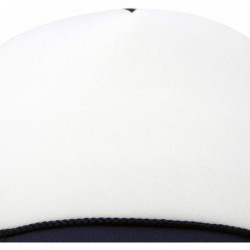 Baseball Caps Youth Mesh Trucker Cap - Adjustable Hat (S- M Sizes) - Navy White - CH119N21T5D $21.34