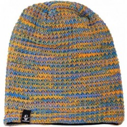Berets Womens Knit Slouchy Beanie Ribbed Baggy Skull Cap Turban Winter Summer Beret Hat - Colorful Blue - CT198C7LUIR $27.66