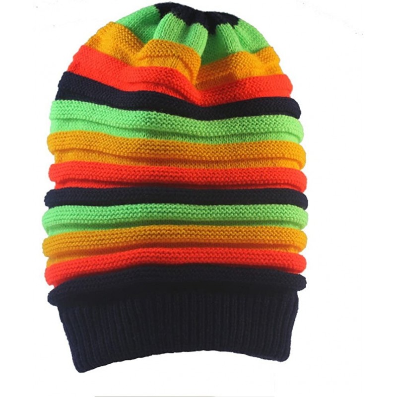 Skullies & Beanies Unisex 2019 Fashion Rainbow Crochet Beanie Baggy Knitted Hat Skull Caps - 4 - C11863W8XGU $27.67
