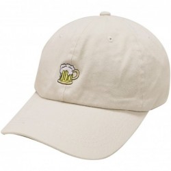 Baseball Caps Beer Small Embroidery Cotton Baseball Cap Multi Colors - Putty - C712HJQWVPL $22.39