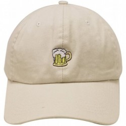 Baseball Caps Beer Small Embroidery Cotton Baseball Cap Multi Colors - Putty - C712HJQWVPL $26.92