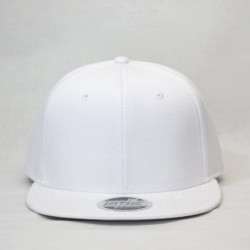 Baseball Caps Flat to Full Flip Brim Cotton Twill Bendable Visor Adjustable Snapback Caps - White - C4185SSHI5N $28.65