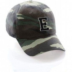 Baseball Caps Customized Letter Intial Baseball Hat A to Z Team Colors- Camo Cap White Black - Letter E - CG18N8Z2GN9 $24.35