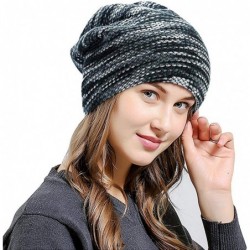 Skullies & Beanies Winter Man Woman Hat Fleece Thicken Warm Knitted Slouchy Warm Outdoor ski Girl Boy Beanies - Gray - C918M7...