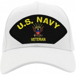 Baseball Caps US Navy Veteran Hat/Ballcap Adjustable One Size Fits Most - White - C518HY5254Y $43.76
