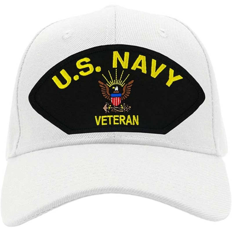 Baseball Caps US Navy Veteran Hat/Ballcap Adjustable One Size Fits Most - White - C518HY5254Y $48.25