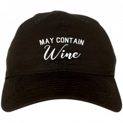 Baseball Caps May Contain Wine Bachelorette Party Dad Hat Baseball Cap - Black - C7188MYDAZM $40.15