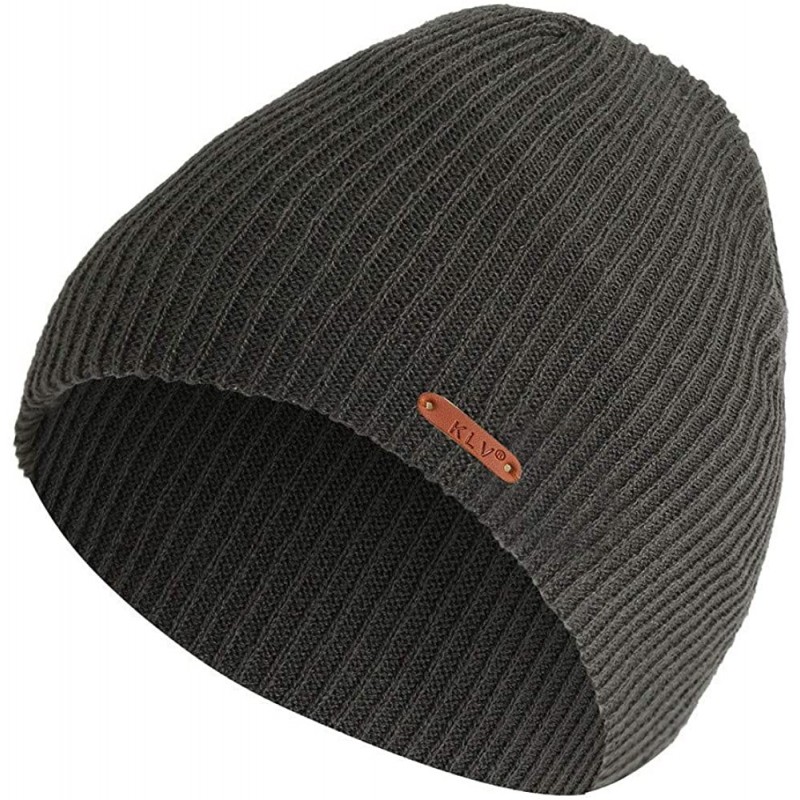 Skullies & Beanies Unisex Winter Warm Knitted Plain Skull Beanie Solid Color Slouchy Ski Hat - Gray - CQ18LSGK388 $18.45