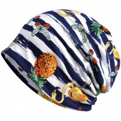 Skullies & Beanies Slouchy Beanie Skull Cap Hat Infinity Scarf Soft Chemo Hats for Cancer - 2 Pack Navy Pineapple+white Cashe...