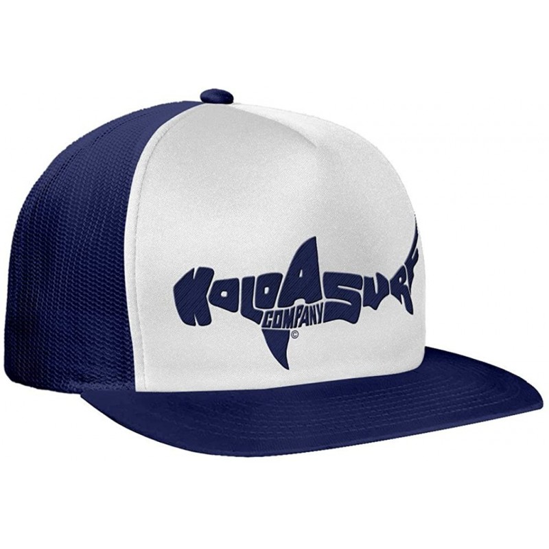 Baseball Caps Mesh Back Trucker Hats - Navy/White With Navy Embroidered Shark Logo - CR12FN7SX0P $34.26