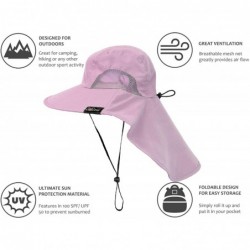Sun Hats Safari Sun Hats for Women Fishing Hiking Cap with Neck Flap Wide Brim Hat - 1 Pink - C61808U7IYA $30.25