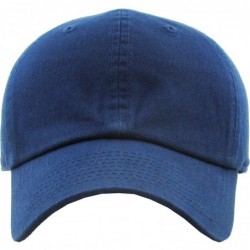 Baseball Caps Dad Hat Adjustable Plain Cotton Cap Polo Style Low Profile Baseball Caps Unstructured - Navy - CC12FOW5NKH $18.98