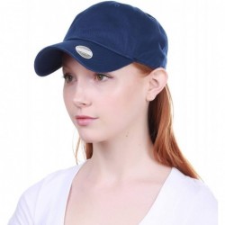 Baseball Caps Dad Hat Adjustable Plain Cotton Cap Polo Style Low Profile Baseball Caps Unstructured - Navy - CC12FOW5NKH $21.69