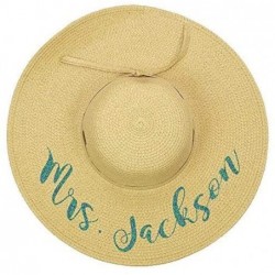 Sun Hats Personalized Mrs. Floppy Sun Hats - Natural - CE18EUI5A47 $68.18