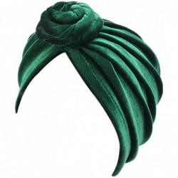 Skullies & Beanies Women Turban African Knot Pattern Headwrap Chemo Beanie Pre-Tied Bonnet Cap Headwear Hair Loss Hat - Green...