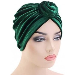 Skullies & Beanies Women Turban African Knot Pattern Headwrap Chemo Beanie Pre-Tied Bonnet Cap Headwear Hair Loss Hat - Green...