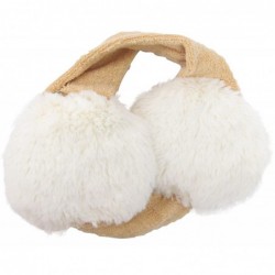 Cold Weather Headbands Fashion Earmuffs in Faux Fur & Soft Polyester- Solid Colors - White - CF11OVKFFGV $21.08