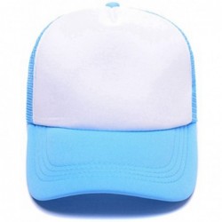 Baseball Caps Personalized Snapback Trucker Hats Custom Unisex Mesh Outdoors Baseball Caps - Sky Blue - C818ECYQKAO $24.24