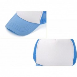 Baseball Caps Personalized Snapback Trucker Hats Custom Unisex Mesh Outdoors Baseball Caps - Sky Blue - C818ECYQKAO $24.24
